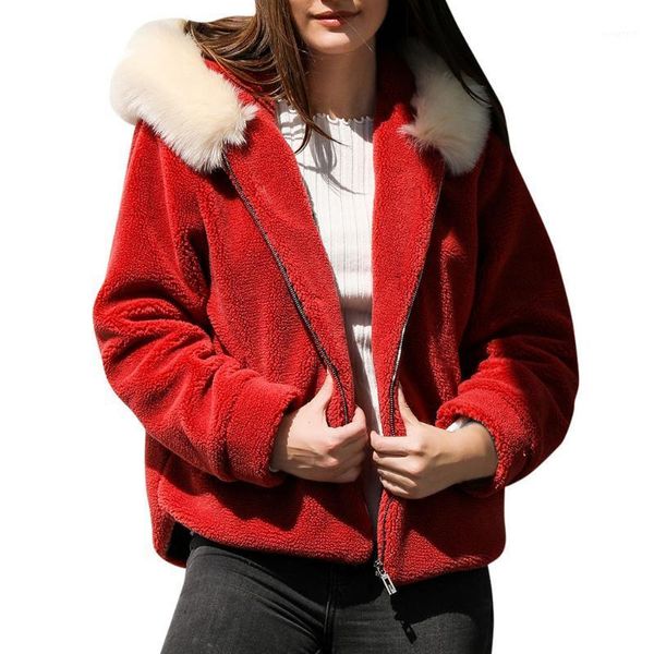 

doudoulu women casual solid faux ladies faux fur jacket outwear cardigan china fur coats sweater zipper hooded coat #ew1, Black;brown