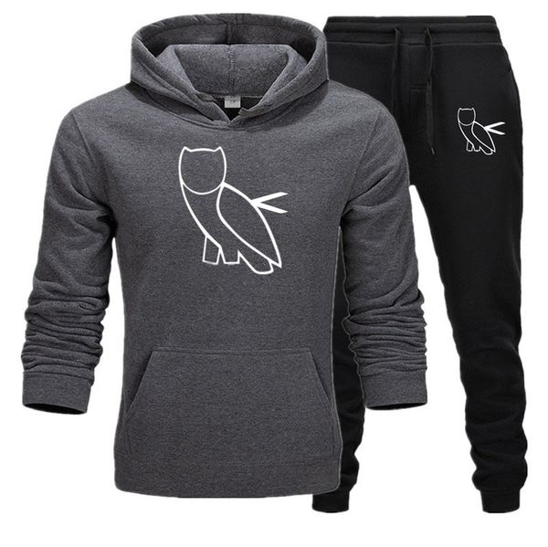 

men's winter sport wear tracksuit clothes outfits set, jogger sport sweatshirt+long sweatpants 2 pcs, Black;blue