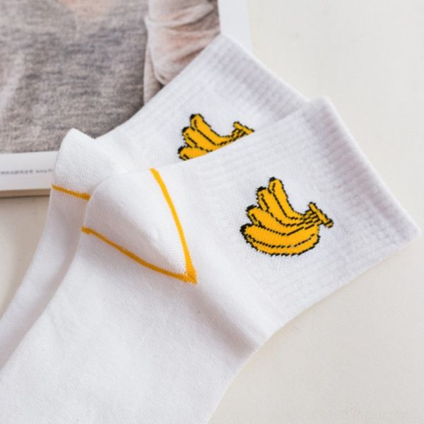 

af7zc english and winter new cotton mid-calf socks socks banana pencil cartoon banana pencil autumn women's fashionable milk xyfw3, Black