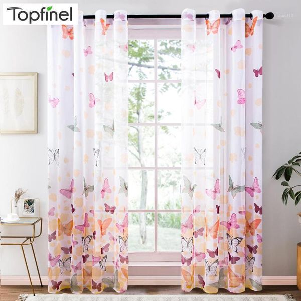 

inel colorful butterfly sheer curtains for living room bedroom voile tulles kitchen tulle window treatments panel drapes1
