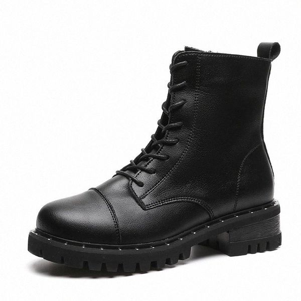 

2020 black shoes women fashion boots cool young ladies ankle boots middle heels 4.5cm a2877 #ym9y