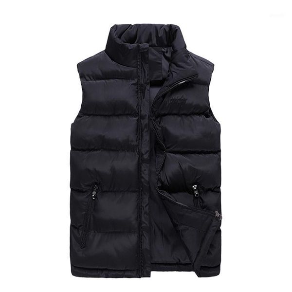 

6xl plus size sleeveless jacket waistcoat men 2018 new solid women puffer vest cotton-padded winter coat casual male vest zipper1, Black;white