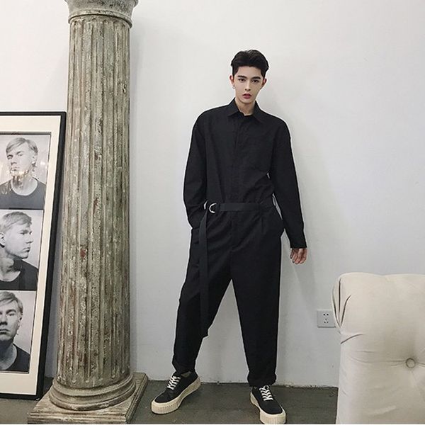 

2021 new charge male multi-pocket hip hop dancer overalls sleeve plus size loose pants ds50569 c631, Black