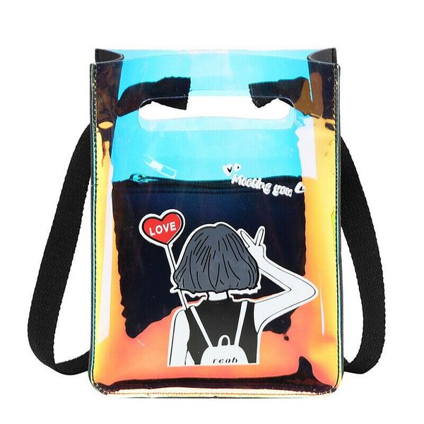

2019 совершенно новые женщины прозрачная джелли сумка пвх ясно crossbody tote дамы симпатичная повседневная сумка messenger bag h jllerq