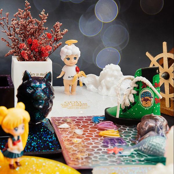 

очистить клей формы гончарном инструменты керамика формы полимерная глина смола craft mold круглый овальный квадратной формы силиконовые пор, Black