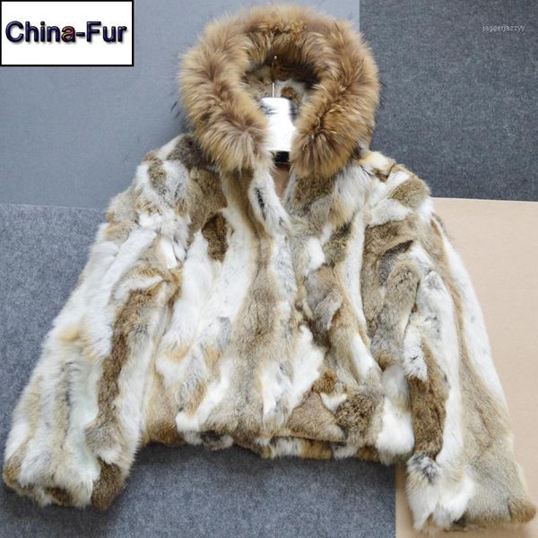

women's fur & faux 2021 women genuine real coat lady winter warm natural jacket casual overcoat1, Black
