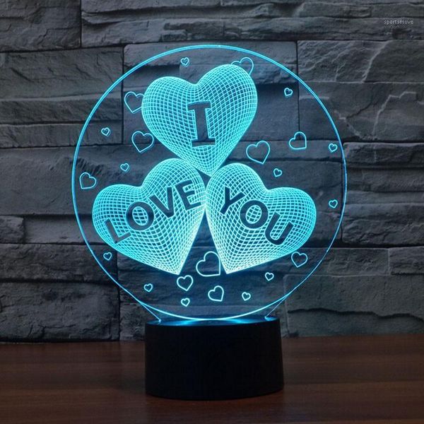 

party favor womens valentines day gift i love you colorful 3d hologram heart balloon lamp usb acrylic lights girlfriend gift1
