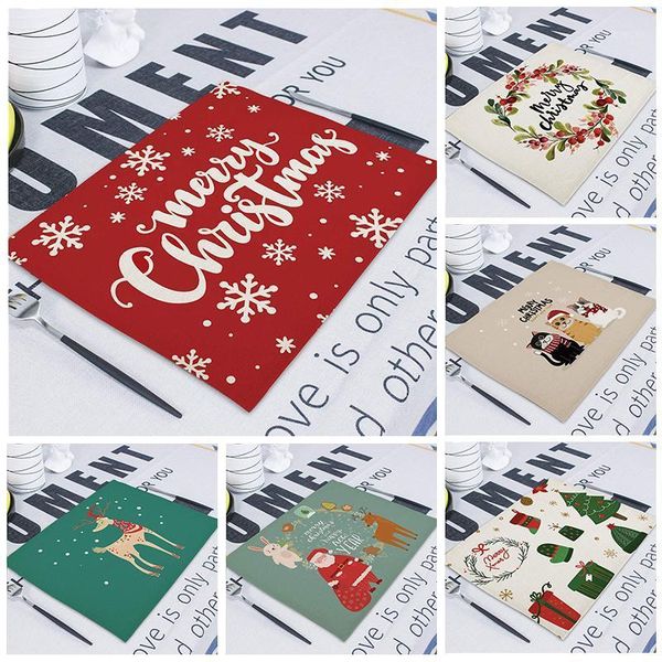 

merry christmas flower deer new year's table napkin desk christmas tree decorations santa navidad decoraciones para el hogar1
