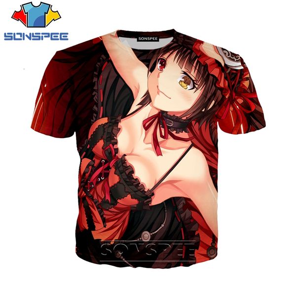 

anime date a live 3d print shirts harajuku humor kawaii men clothing