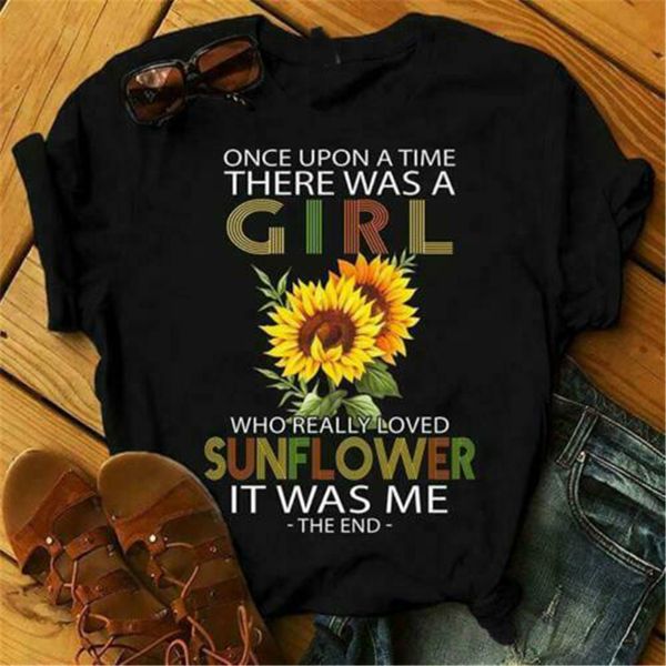 

once upon a time there was a girl who really love sunflower ladies summer style hoodie designers t shirts sweatshirt