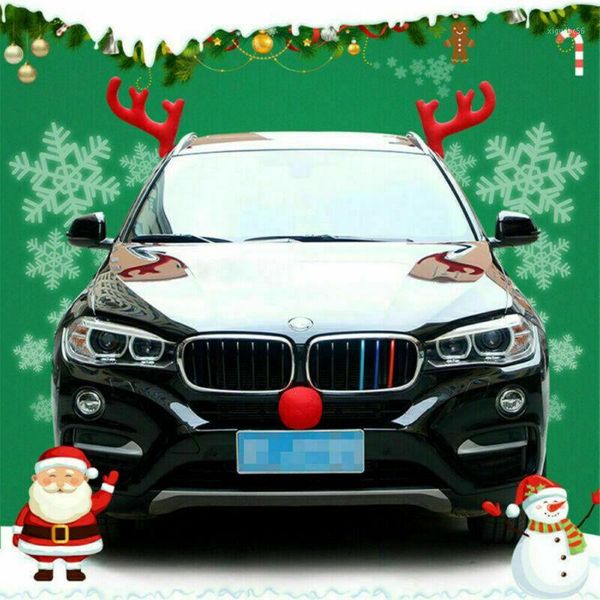 

3d deer ear nose reindeer antlers for car autotruck suv christmas decoration accessories gift home decor1