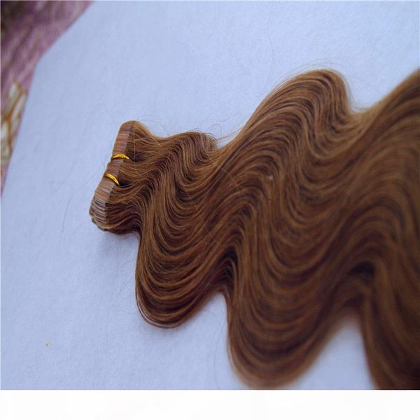 

tape in human hair extensions brazilian hair 10p 20p 40p remy silky body wave hair skin weft 2.0g p, Black