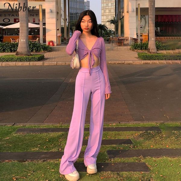 

nibber solid simple high waist straight pants 2020 woman leisure street elegant office lady elastic trousers mujer c1111, Black;white