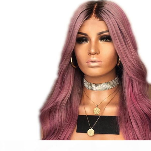 

ombre wigs synthetic super wavy heat resistant fiber hair glueless ombre dark root synthetic none lace wig for women cosplay party, Black