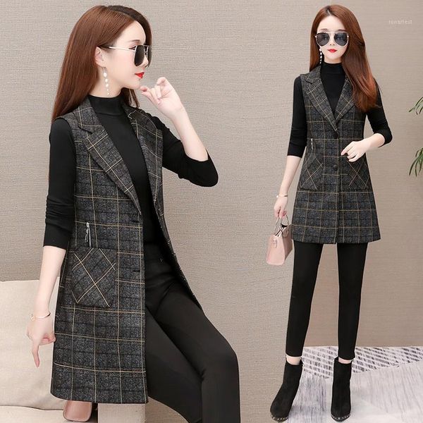 

sleeveless windbreaker women's middle and long style the early autumn 2020 new fashion korean style waistcoat with slim1, Black;white