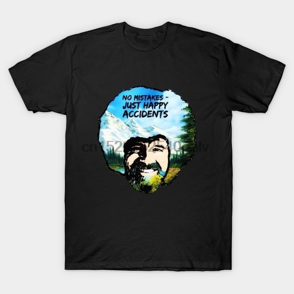 

bob ross - no mistakes just happy accidents mens short sleeve plus size 3xl new t shirt man hip-hop tees sport hooded sweatshirt hoodie