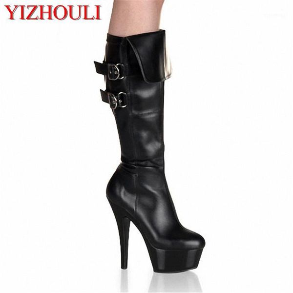 

boots fashion club high heel boots, 15 cm pu material boots1, Black
