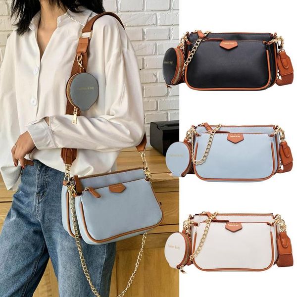 

women large capacity shoulder bag 2020 new design 3 in 1 pu leather bags ladies crossbody chain bags multi-pocket messenger