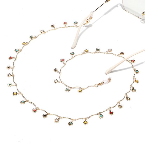 

clolorful flower gold color link sunglasses chains necklace reading glasses cord holder strap rope for eyewear face mask lanyard h jllwhn