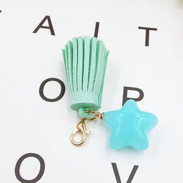 

women casual triple leather tassels with star keychain bag pendant alloy car key chain ring holder jewelry gl5034 h jllfrs, Slivery;golden