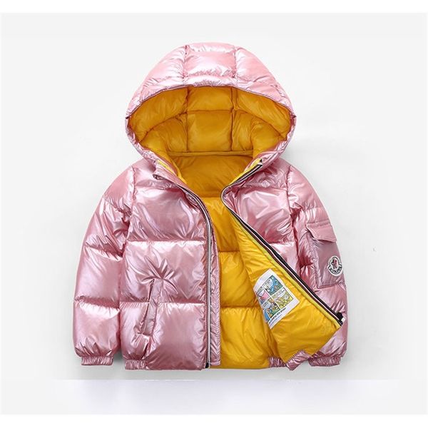 

new child baby boy girl jacket hooded down coat 2-7y thickening jacket winter clothes children coat parka waterproof y200901, Blue;gray