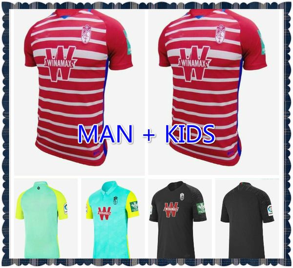 

men+kids 2020 granada soccer jerseys granada club de fútbol jersey #18 joselu #15 pedro #11 machis soldado puertas soccer football shirt, Black;yellow