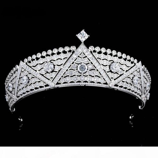 

eillyrosia wedding hair accessories classic 3a zirconia design bridal crown engagement hair jewelry vintage tiaras for queen
