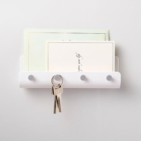 

hooks & rails 4 hook storage rack u-shaped nail-wall mount key bag1