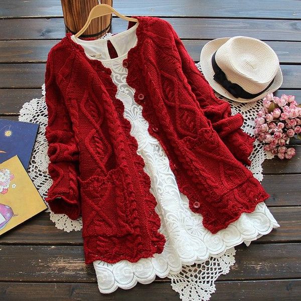 

women's knits & tees red christmas coats sweater women cardigan hollow out knitted jacket spring autumn coat kawaii student, White