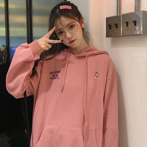 

jctul korean women's sweater sweater autumn fashion 2020 size thin loose large style lazy style ins student 2c2yj, Black