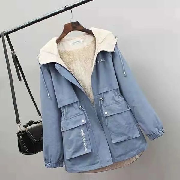 

2021 new algodo capuz jaqueta inverno feminino casaco pele grossa harajuku bf bluso solto 0fy1, Black