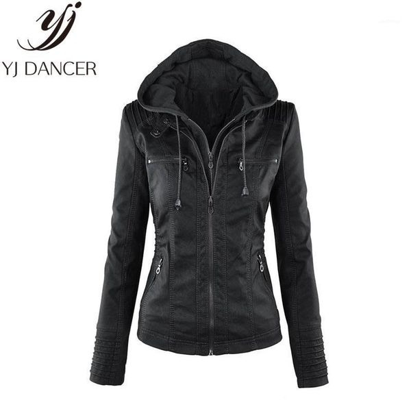

2020 spring autumn new plus size fashion women loose size solid color zipper slim leather jacket female leather clothing ljj01121, Black;brown