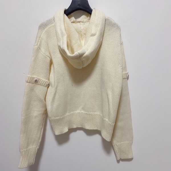 

milan high sweater 1227-36 hooded long end 2021 sleeve jacquard pullover designer runway sweater women sakng, Black