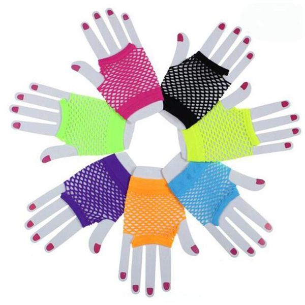 

five fingers gloves neon short fishnet fish ne fancy party dance club nylon+spandex bride wedding fingerless mesh, Blue;gray