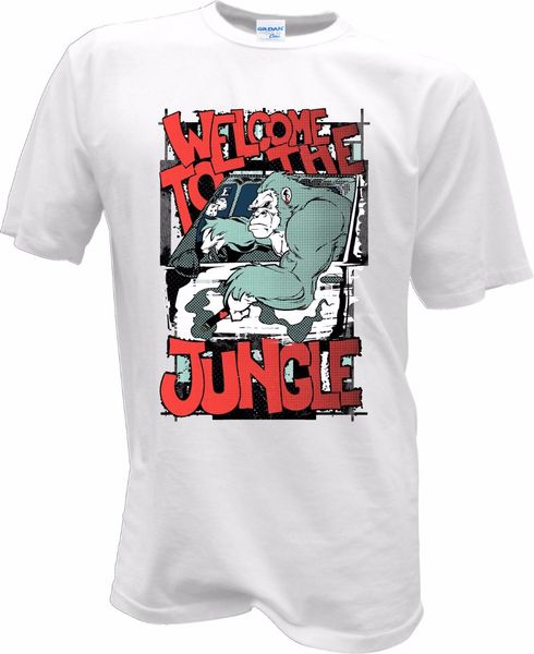 

men 2019 summer round neck men's short sleeve welcome to the jungle gorilla cotton classical hoodie designers t shirts sweatshirt