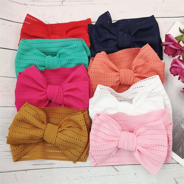 

pcs/lot lace turban knot bow headband baby girls headwraps elastic newborn p props toddler gift diademas hair accessories, Slivery;white