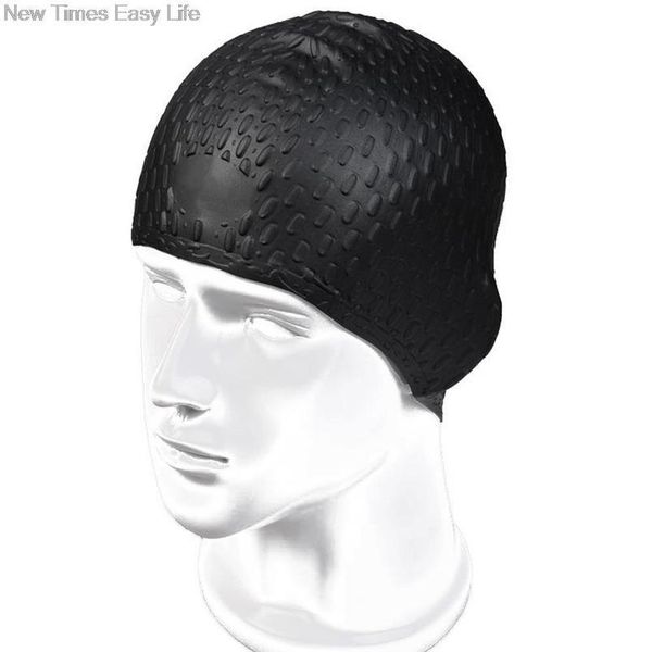 

flexible sile waterproof long hair ears protection swim pool water sports waterdrop swimming cap hat for men wome sqcehk