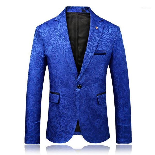 

2018 new men's business suit banquet casual vintage floral suit jacket fashion male blazer suits slim fit coat11, White;black