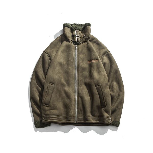 

2021 vintage winter trend lalambswool cotton-quilted male clothes in style hong kong functional jacket zkej, Black