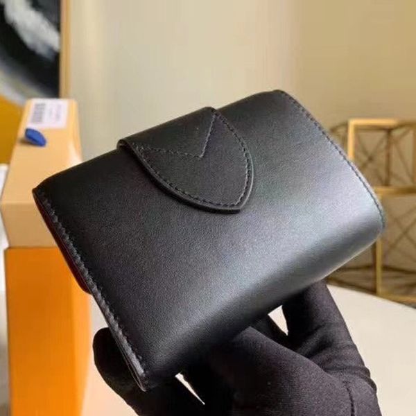 

classic fashion short wallet leather logo flip wallet with compartment card slots coin purse vintage l pont 9, Red;black