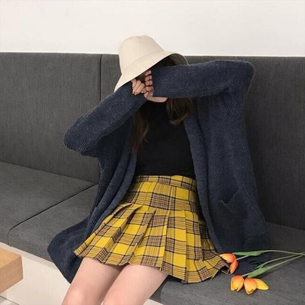 

new summer 2021 harajuku cotton women skirt casual plus size plaid pleated saia black female fashion checkered shorts skirts