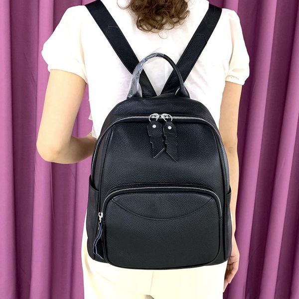 

2020 new fashion genuine leather backpack shoulder bags large capacity lady backpack trend travel bag