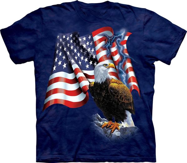 

adult's cotton t-shirt eagle american flag blue tee m-l-xl-2xl nwt. style tee shirt sport hooded sweatshirt hoodie