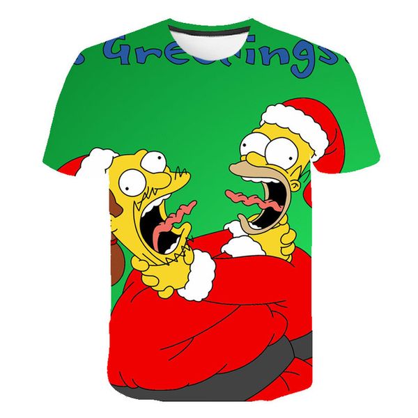 

autumn and winter merry christmas new 3d simpson cartoon anime wild sports slim 3d print shirts humor hippie hentai men clothing
