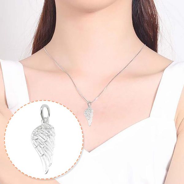 

chains necklace lady fashion angel half wing silver pendant jewelry women o-chain chain gift occasions choker