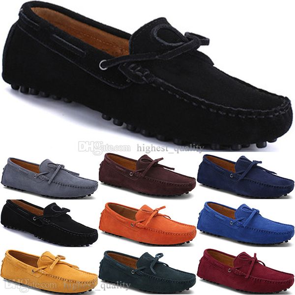 

090 new fashion mens casual shoes leather british style spring couple genuine peas scrub men drive lazy man overshoes outdoor comfortable br, Black