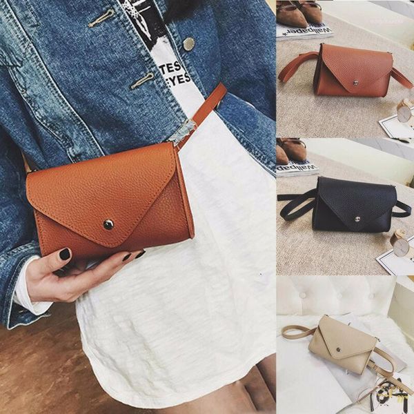 

waist bags fanny pack women belt bag pu leather fashion women's pure color ring messenger shoulder chest1