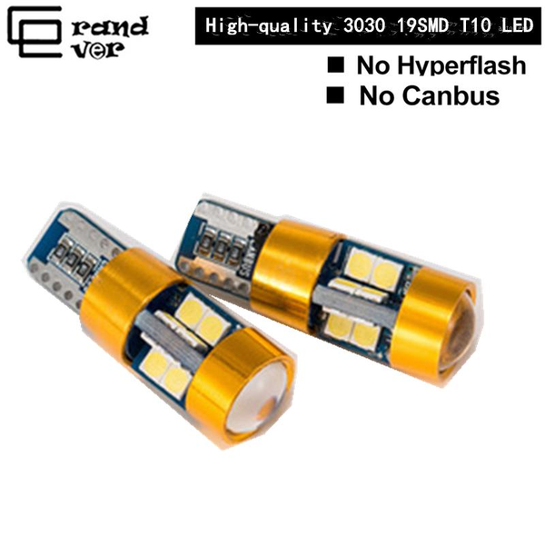 

2pcs high bright t10 w5w led 3030 19smd canbus led car interior reading light highlights license plate light for car auto 12v1