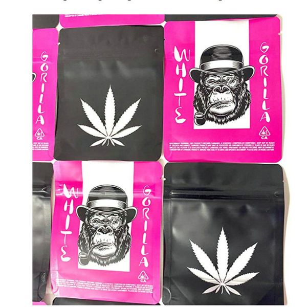 

white gorilla pink wedding cake heat seal zipper smell proof resealable packaging smellproof zip lock food safe plastic aluminum stor bbykwl