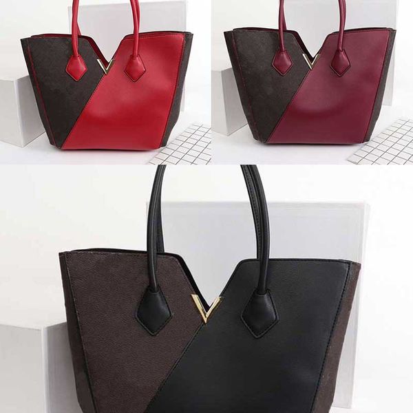 

handbag v handbag leather large capacity shopping bag fashion designer one shoulder messenger bag two color handbag m40460